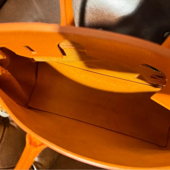 Orange Leather Tote Bag - Picture 13 of 16